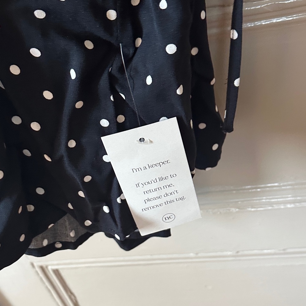 NWT Elegant Long Sleeves Polka Dot Dress - Picture 5 of 7